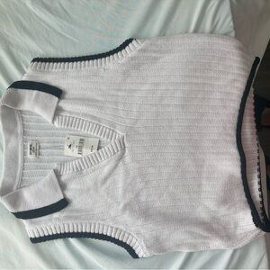 Cotton On White and Black Sweater Vest